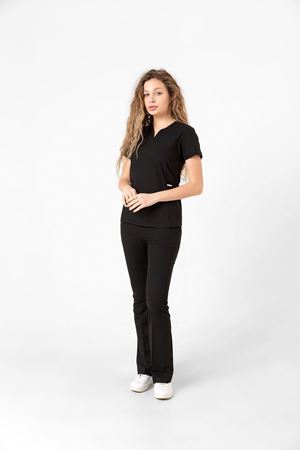 Drop Collar Model Likralı Viskon Kadın  Takım Siyah