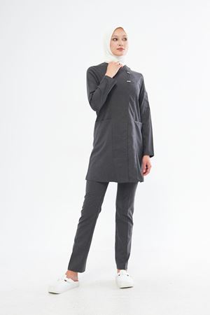 Elegance Model Santana Kadın Tesettür Takım Füme Gri