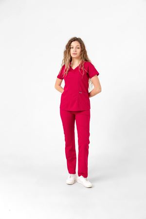 Butterfly Collar Model Likralı Viskon Kadın  Takım Koyu Fuşya