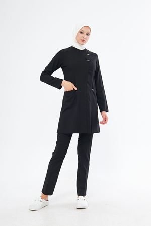 Elegance Model Likralı Viskon Kadın Tesettür Takım Siyah