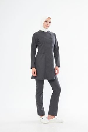 Elegance Model Santana Kadın Tesettür Takım Füme Gri
