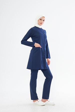 Elegance Model Likralı Viskon Kadın Tesettür Takım İndigo