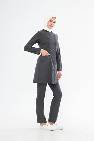 Elegance Model Santana Kadın Tesettür Takım Füme Gri