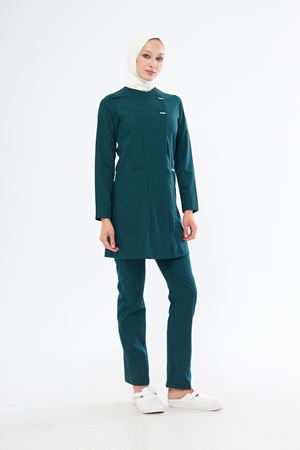 Elegance Model Likralı Viskon Kadın Tesettür Takım Zümrüt Yeşili