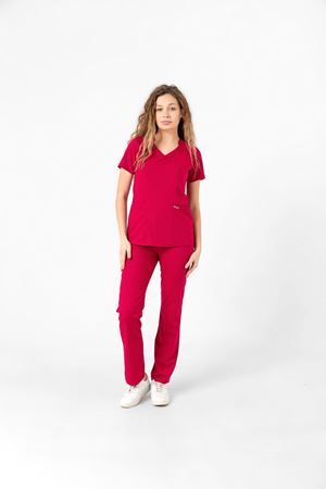 Butterfly Collar Model Likralı Viskon Kadın  Takım Koyu Fuşya