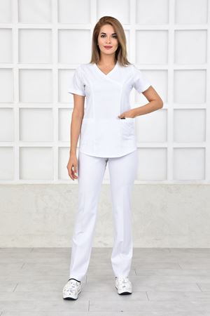 Green Model Likralı Viskon Kadın  Takım Beyaz