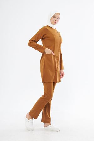 Elegance Model Santana Kadın Tesettür Takım Camel