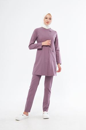 Elegance Model Likralı Viskon Kadın Tesettür Takım Leylak