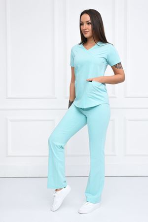 Green Model Likralı Viskon Kadın  Takım Su Yeşili