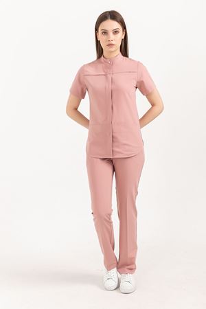 Collar Comfort Model Likralı Viskon Kadın  Takım Pudra