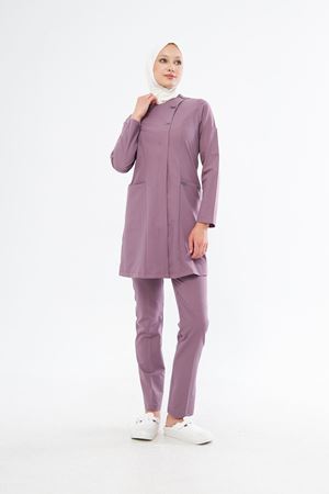 Elegance Model Likralı Viskon Kadın Tesettür Takım Leylak