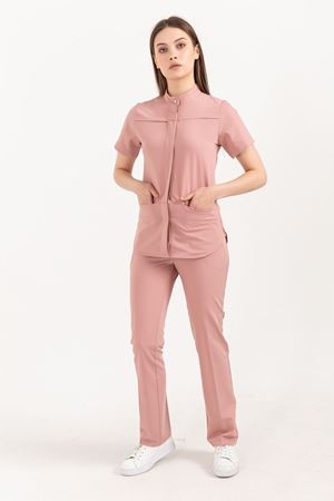 Collar Comfort Model Likralı Viskon Kadın  Takım Pudra