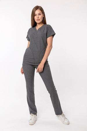 Combing Comfort Model Likralı Viskon Kadın  Takım Antrasit Gri