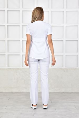 Green Model Likralı Viskon Kadın  Takım Beyaz