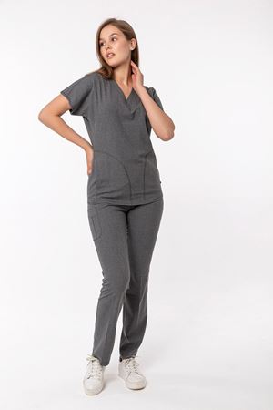 Combing Comfort Model Likralı Viskon Kadın  Takım Antrasit Gri