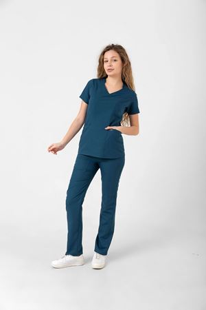 Butterfly Collar Model Likralı Viskon Kadın  Takım Petrol Yeşili