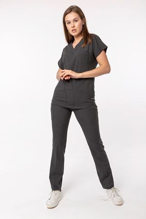 Combing Comfort Model Likralı Viskon Kadın  Takım Füme Gri