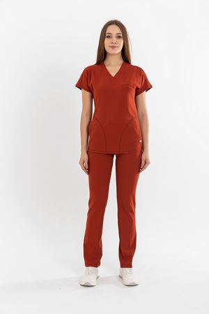 Combing Comfort Model Likralı Viskon Kadın  Takım Kiremit