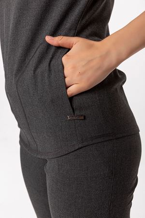 Combing Comfort Model Likralı Viskon Kadın  Takım Füme Gri
