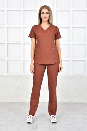 Green Model Likralı Viskon Kadın  Takım Kiremit