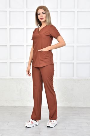 Green Model Likralı Viskon Kadın  Takım Kiremit