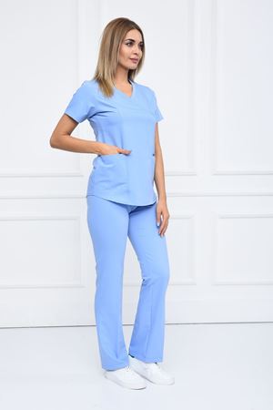 Green Model Likralı Viskon Kadın  Takım Mavi