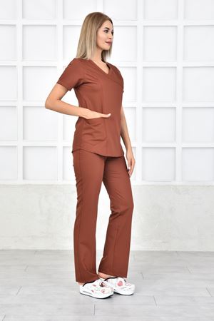 Green Model Likralı Viskon Kadın  Takım Kiremit