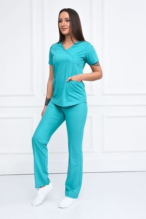 Green Model Likralı Viskon Kadın  Takım Turkuaz Yeşili