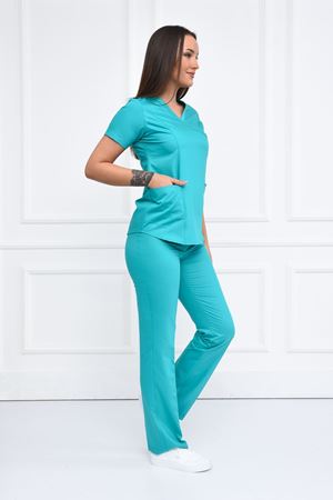 Green Model Likralı Viskon Kadın  Takım Turkuaz Yeşili