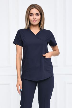 Green Model Likralı Viskon Kadın  Tek Üst Lacivert