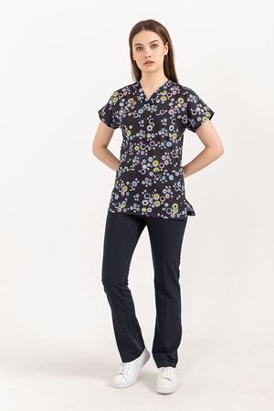 Greys Desenli Model Likralı Terikoton Kadın  Takım Kar Tanesi Desenli