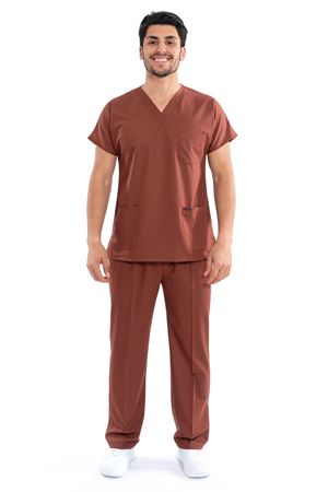 Greys Model Likralı Viskon Erkek  Takım Kiremit