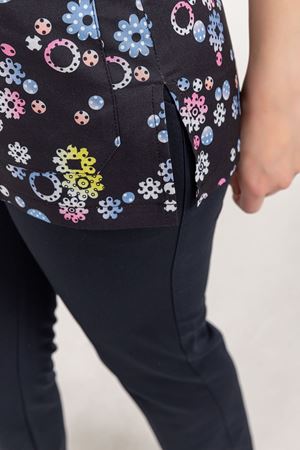 Greys Desenli Model Likralı Terikoton Kadın  Tek Üst Kar Tanesi Desenli