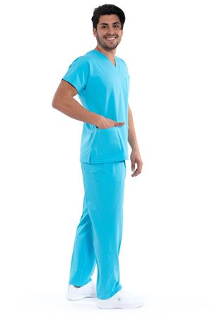 Greys Model Likralı Viskon Erkek  Takım Turkuaz Mavi