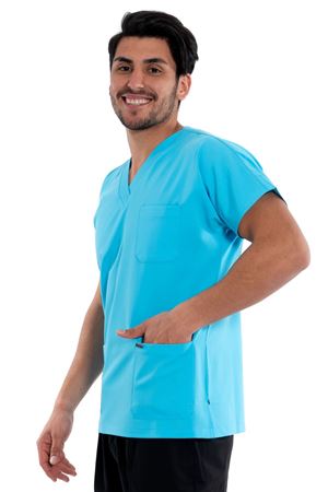 Greys Model Likralı Viskon Erkek  Tek Üst Turkuaz Mavi