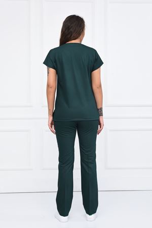 Greys Model Likralı Viskon Kadın  Takım Zümrüt Yeşili