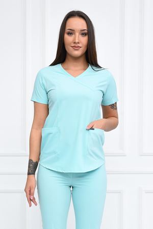 Green Model Likralı Viskon Kadın  Tek Üst Su Yeşili