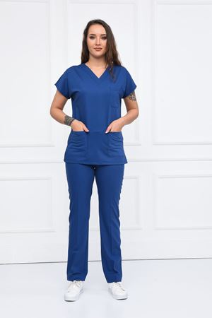 Greys Model Likralı Viskon Kadın  Takım Mavi