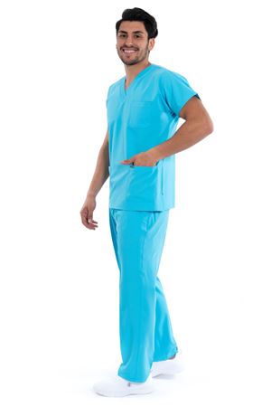 Greys Model Likralı Viskon Erkek  Takım Turkuaz Mavi