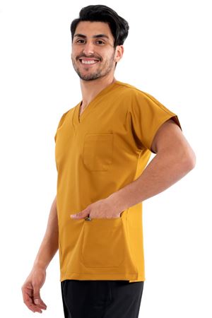 Greys Model Likralı Viskon Erkek  Tek Üst Hardal Sarı