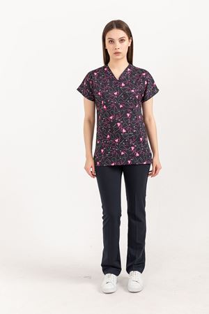 Greys Desenli Model Likralı Terikoton Kadın  Takım Steteskop Desenli