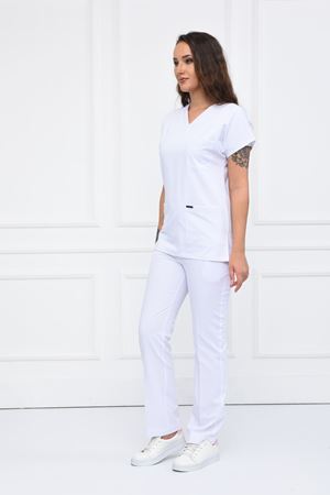 Greys Model Likralı Viskon Kadın  Takım Beyaz