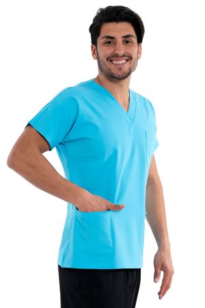 Greys Model Likralı Viskon Erkek  Tek Üst Turkuaz Mavi