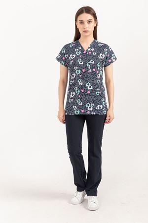 Greys Desenli Model Likralı Terikoton Kadın  Takım Kalp Desenli