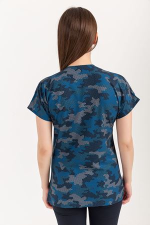 Greys Desenli Model Likralı Terikoton Kadın  Tek Üst Kamuflaj Desenli