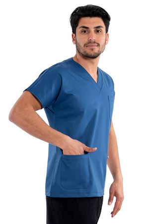 Greys Model Likralı Viskon Erkek  Tek Üst Petrol Mavi