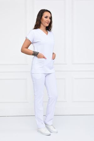 Greys Model Likralı Viskon Kadın  Takım Beyaz
