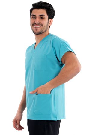 Greys Model Likralı Viskon Erkek  Tek Üst Turkuaz Yeşili