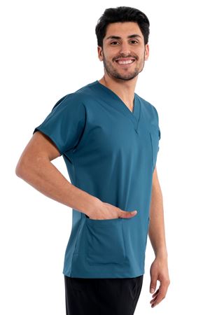 Greys Model Likralı Viskon Erkek  Tek Üst Petrol Yeşili