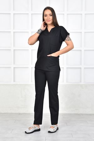 Greys Model Likralı Viskon Kadın  Takım Siyah